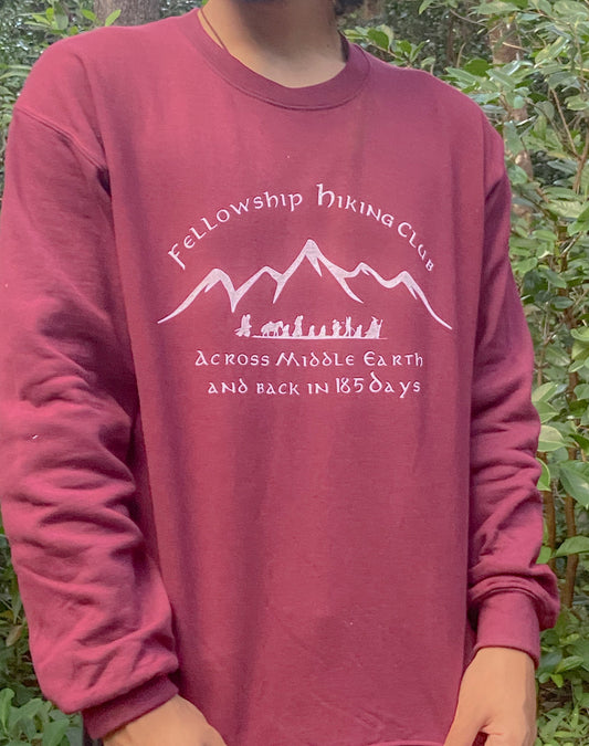 Lord of the rinsg hiking club long sleeve sweatshirt inspired by lord of the rings
